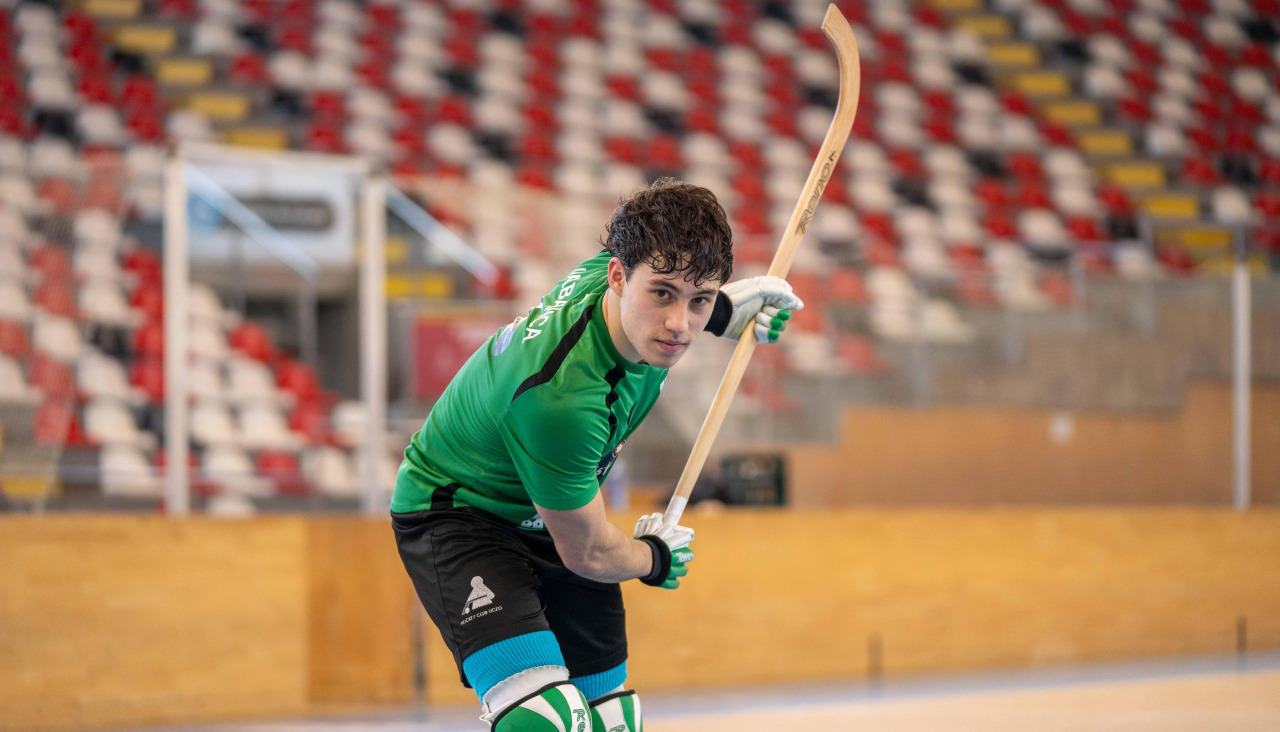 Jacobo Copa, jugador del Liceo, en el Palacio de los Deportes de Riazor.