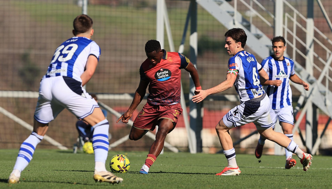 Bil en la jugada que supuso el empate en Zubieta