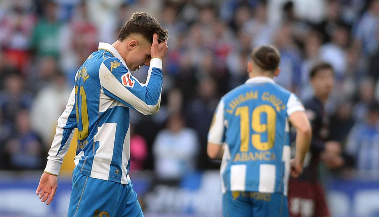 Yeremay se lamenta, durante el Dépor-Eibar