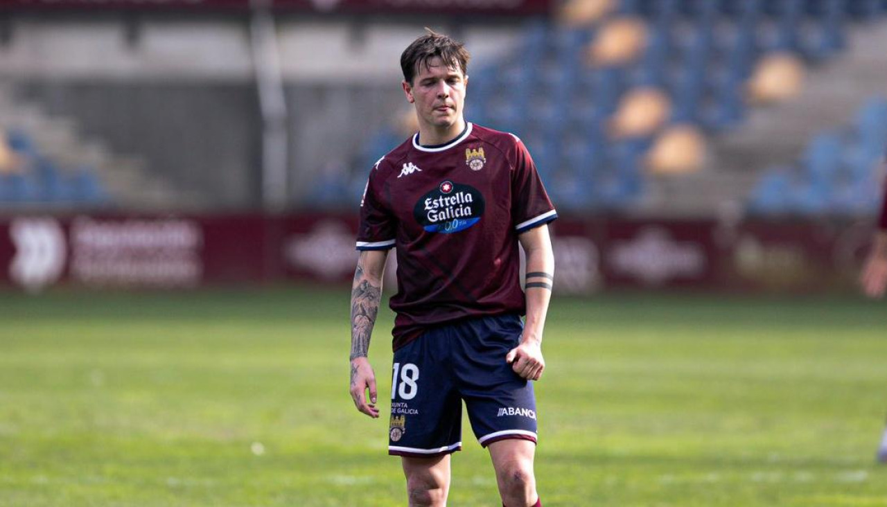 Rubén López, durante el partido ante Unionistas