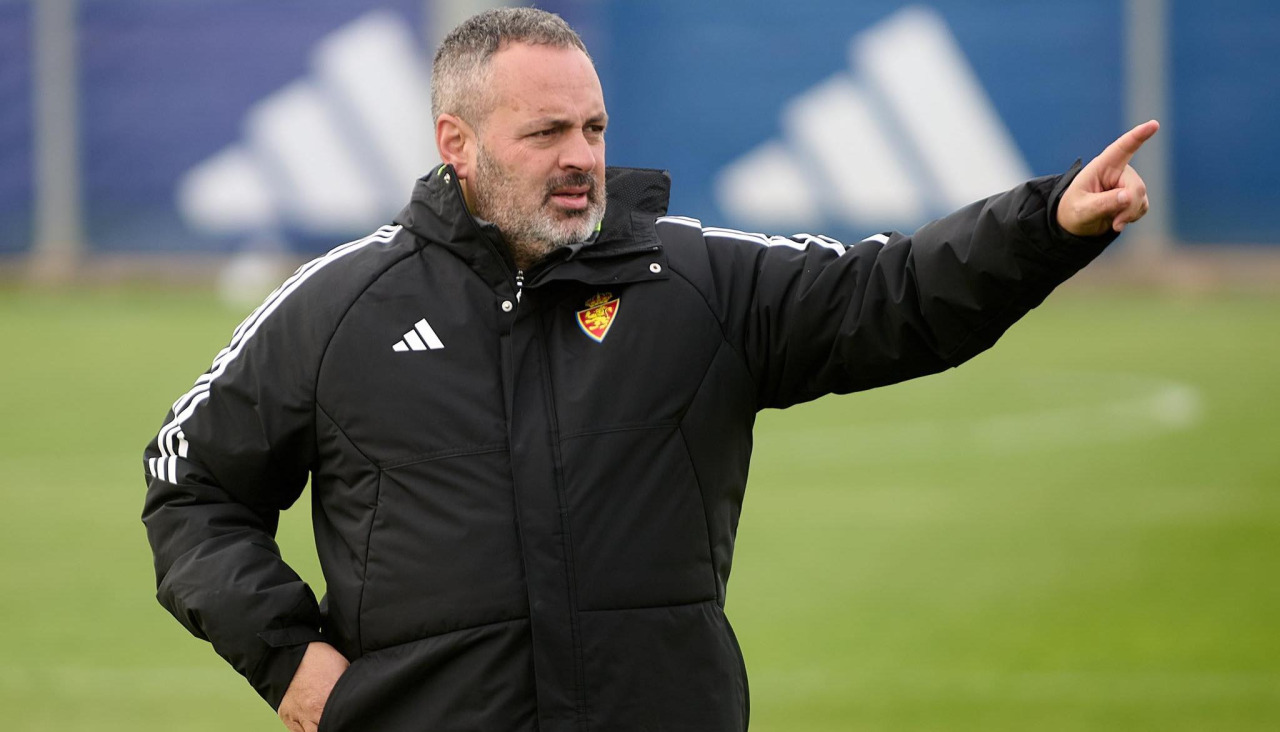 David Navarro, en un entrenamiento reciente con el Zaragoza