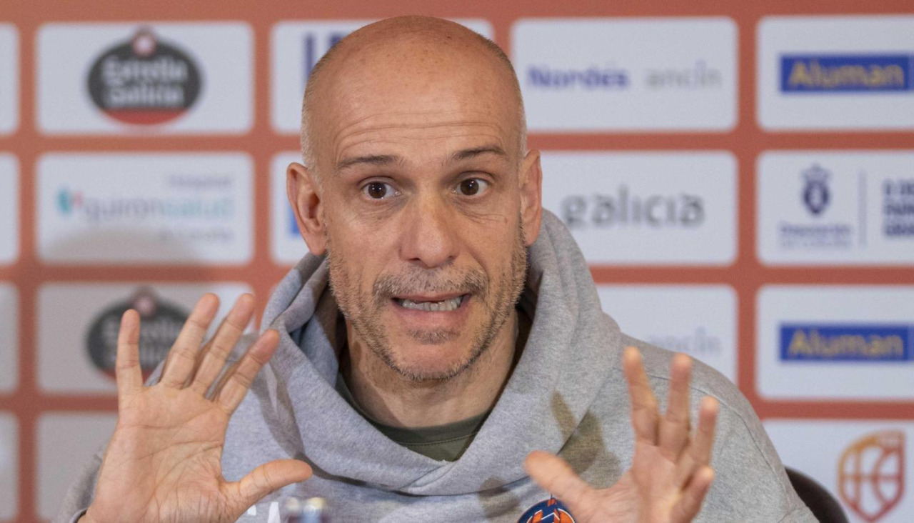 Carles Marco, durante la rueda de prensa previa al partido contra el Cartagena