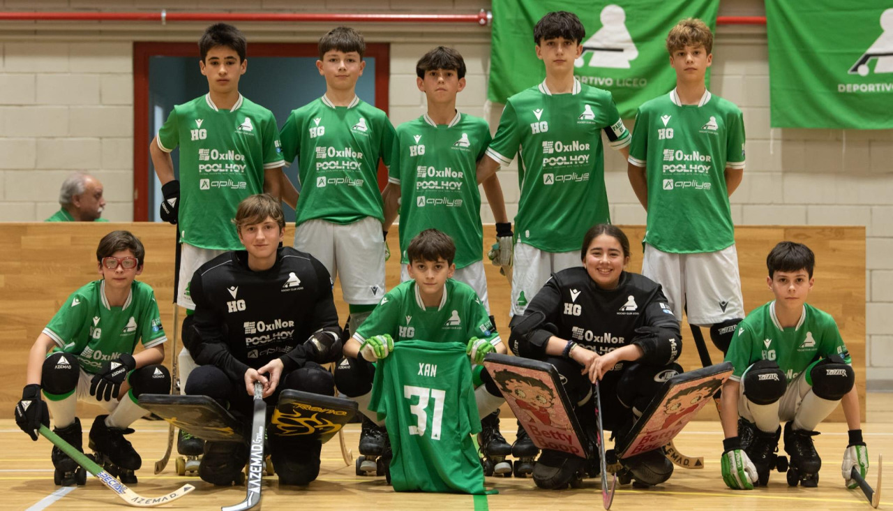 Equipo alevín del Liceo que se proclamó campeón gallego