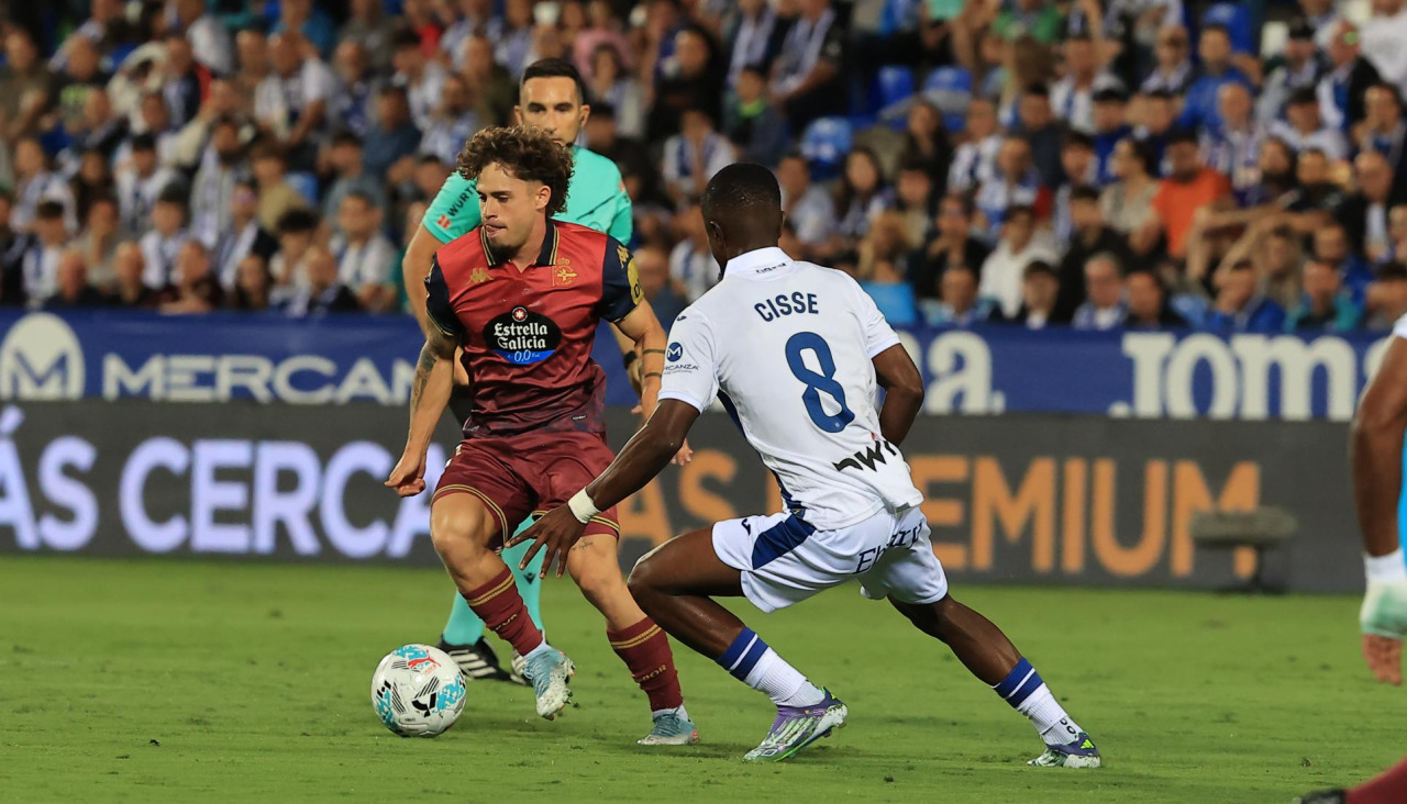 Mario Soriano, durante el partido ante el Leganés de la primera vuelta en Butarque
