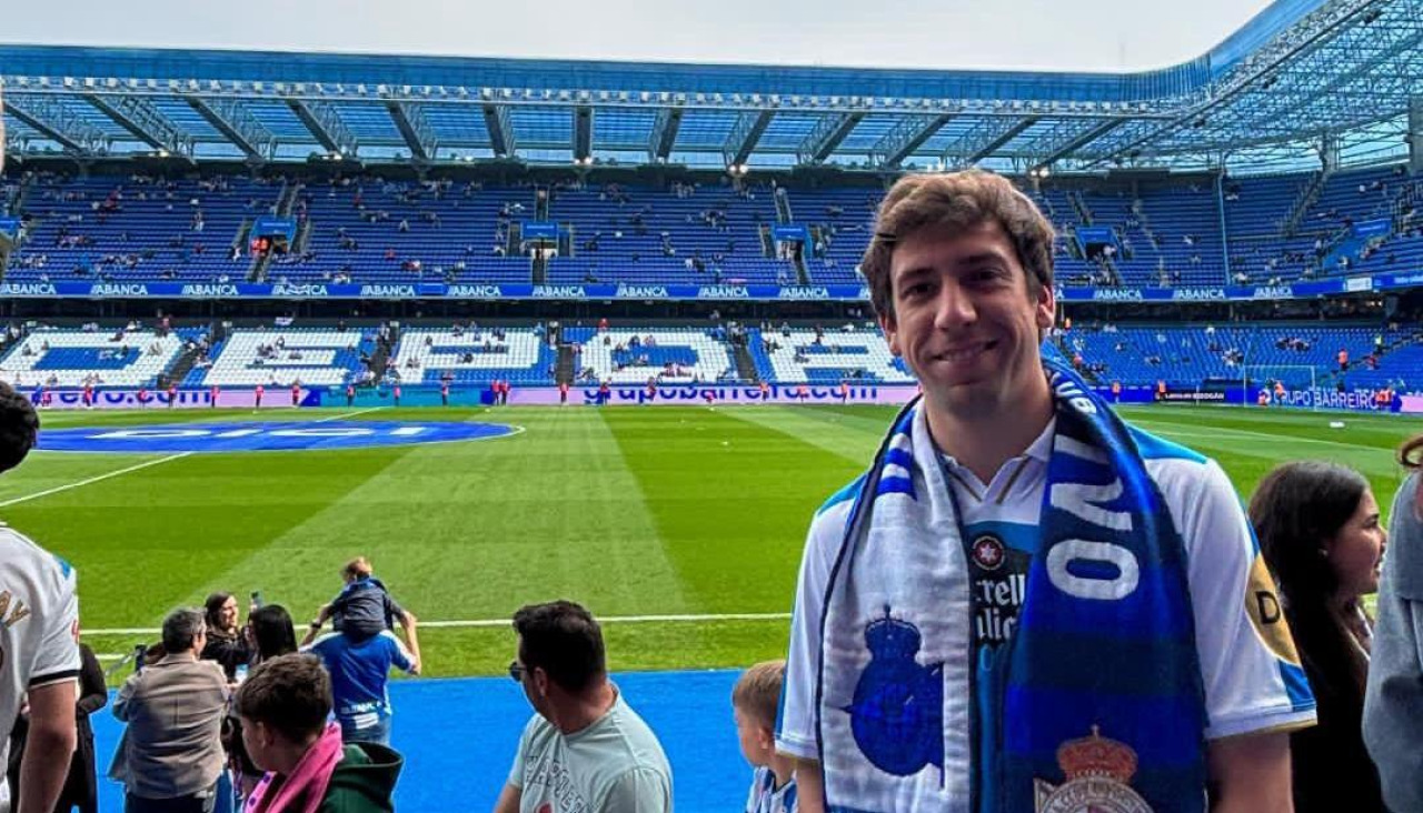 Oriol Martorell, en Riazor durante el Dépor-Leganés