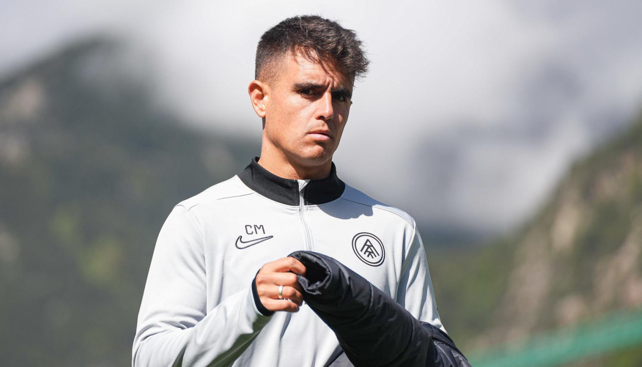 Carles Manso en un entrenamiento con el Andorra