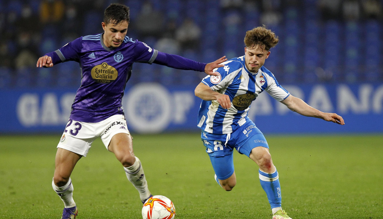 Mario Soriano en el encuentro ante el Valladolid Promesas de la temporada 2021-22