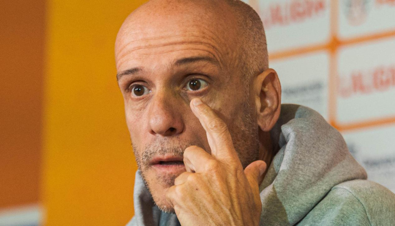 Carles Marco, durante la rueda de prensa previa al Básquet Coruña-Palencia de la Final Four