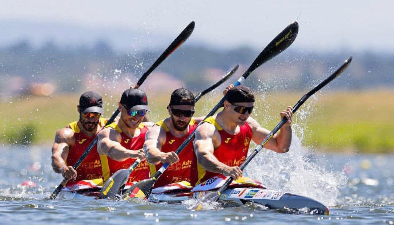 El K4 español con Adrián del Río, Carlos Arévalo, Marcus Cooper y Rodrigo Germade