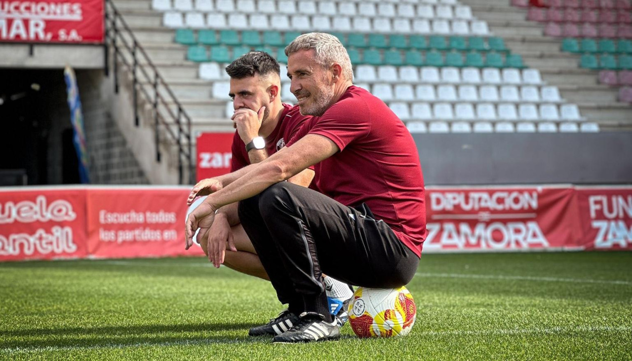 Óscar Cano, durante un entrenamiento con el Zamora