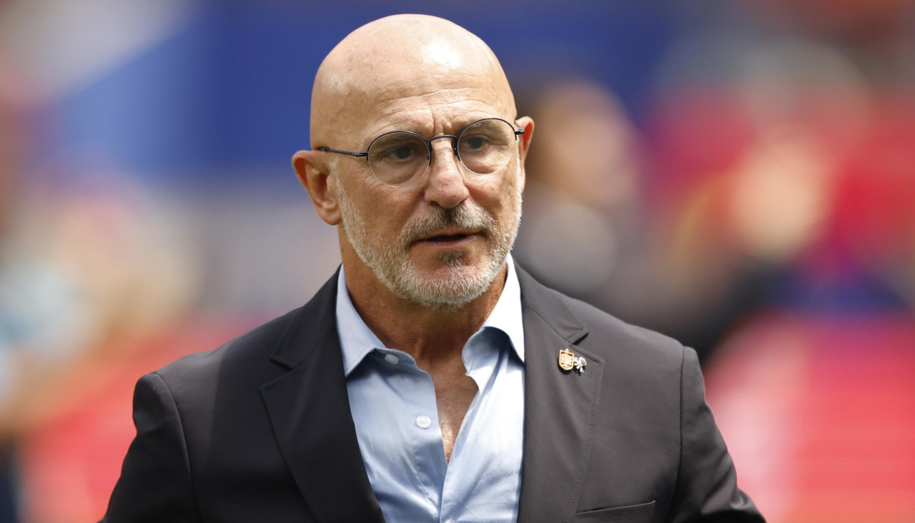 De la Fuente durante el partido ante Bélgica