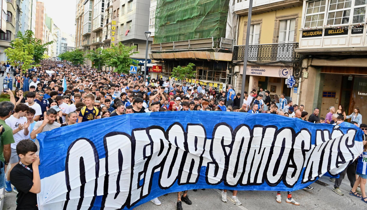 Manifestación del deportivismo el pasado jueves