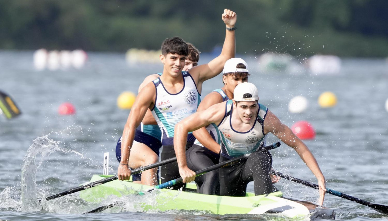 El C4 júnior del Ría de Betanzos campeón de España en 500 y 1.000 metros