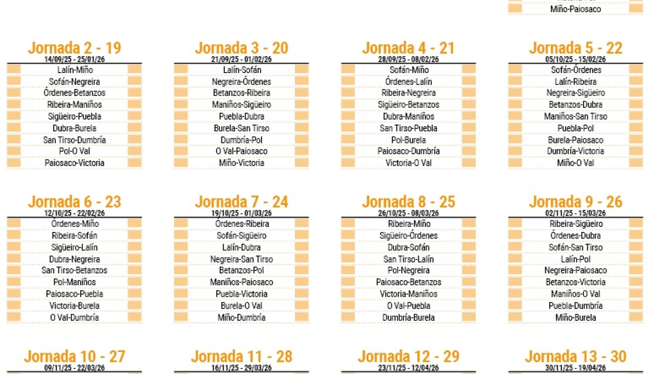 Calendario preferente
