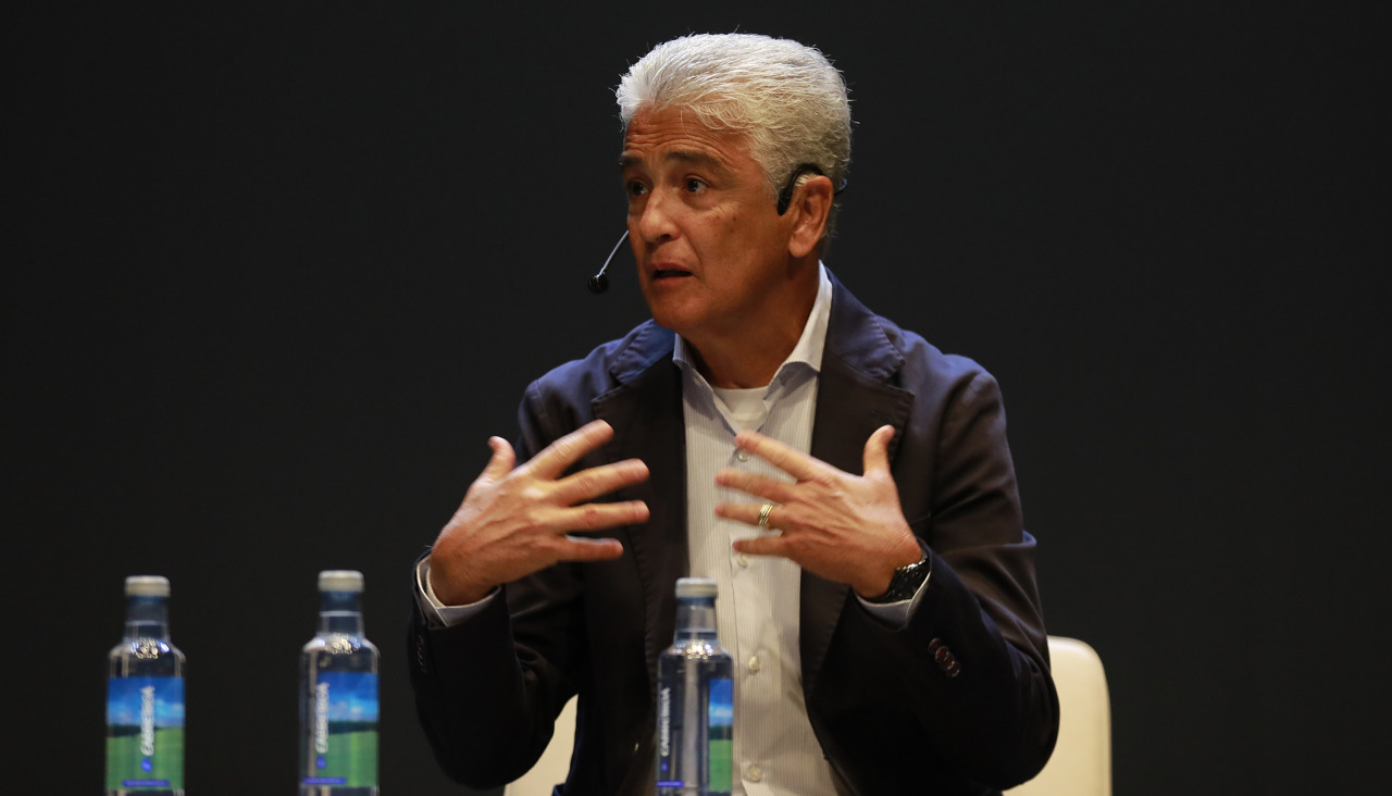 Bebeto, durante el acto