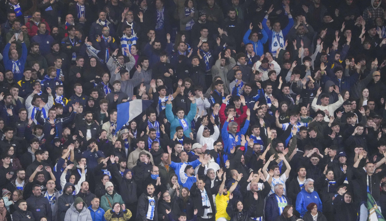 Afición del Deportivo en el encuentro de Copa del Rey ante el Mallorca