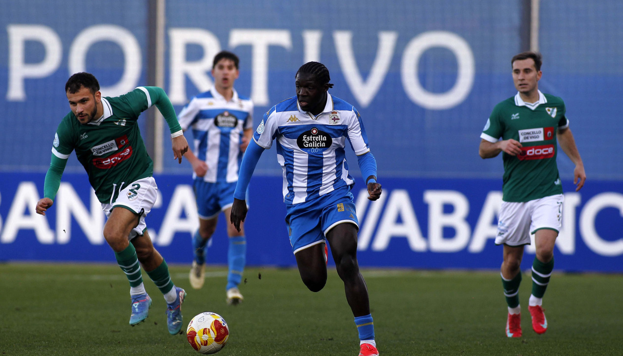 Mane, extremo del Fabril, en el partido de la pasada jornada ante el Coruxo