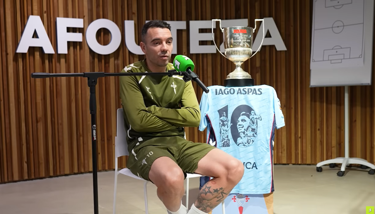 Iago Aspas, durante la entrevista con Feeberse