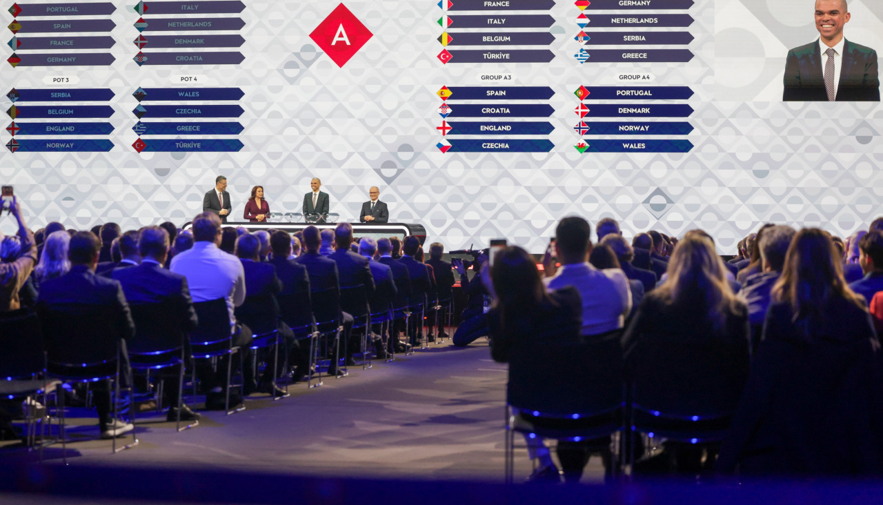 Imagen del sorrteo de este jueves en Bruselas