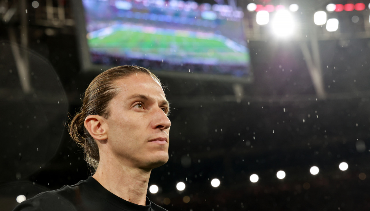 Filipe Luís durante la final de la Recopa entre Flamengo y Lanús en el estadio Maracaná