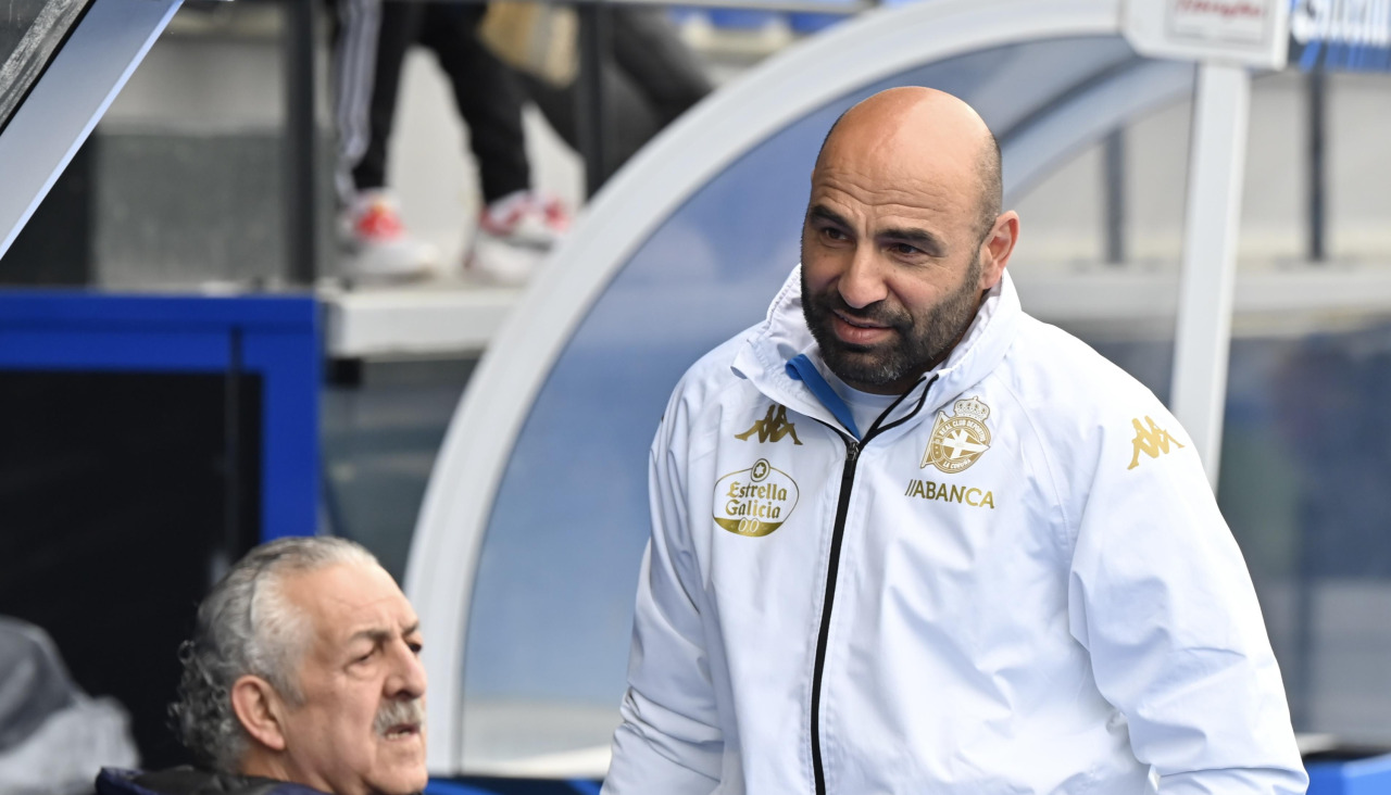 Manuel Pablo en el partido ante el Rayo Cantabria