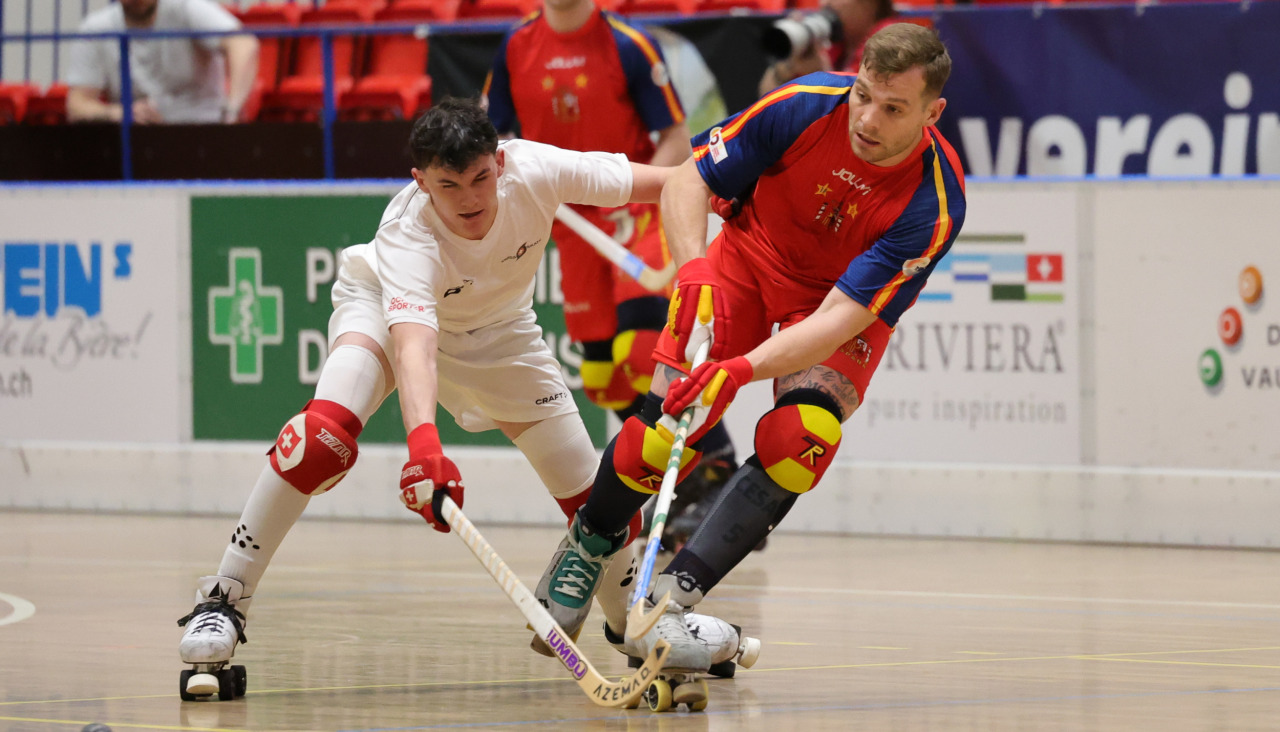 César Carballeira, durante el Suiza-España de la fase de grupos