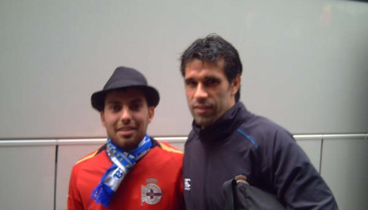 Borja, junto a Juan Carlos Valerón