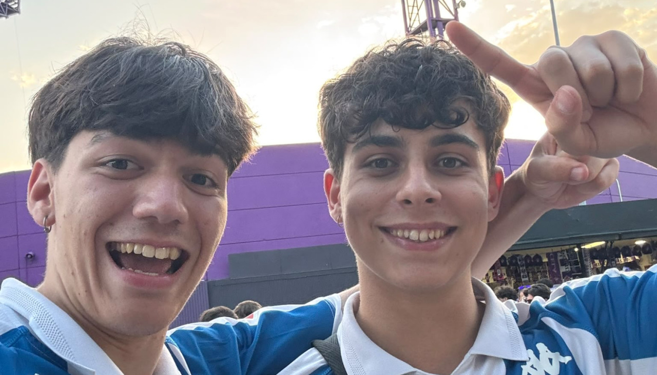 Marco Chávez con su amigo en los aledaños del José Zorrilla
