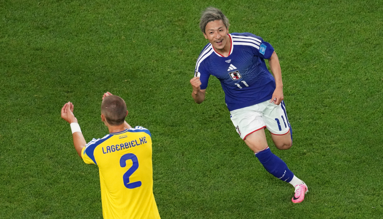 Daizen Maeda celebra un gol