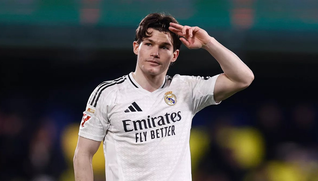 Fran García en un partido del Real Madrid contra el Villarreal