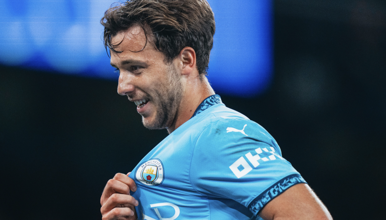 Nico celebra un gol con el Manchester City