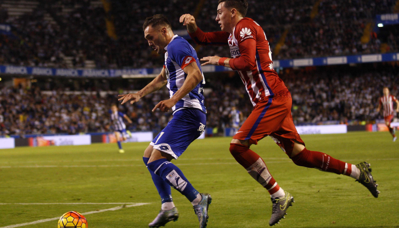 Lucas Pérez y Josema Giménez en el Dépor-Atlético de octubre de 2015