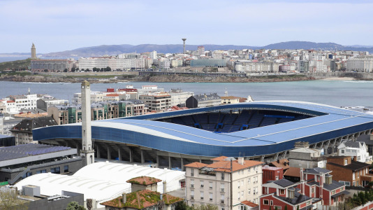Aspecto aéreo del estadio de Riazor