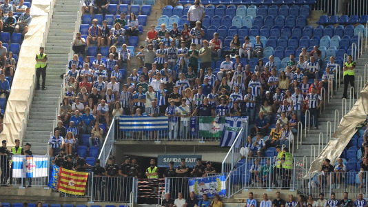 La afición del Dépor en La Rosaleda