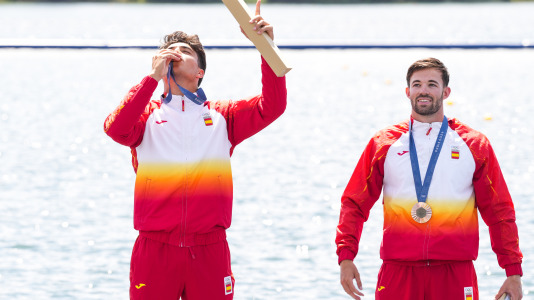 BRONCE de Diego Domínguez y Joan Antoni Moreno en C2 de piragüismo sprint @ EP