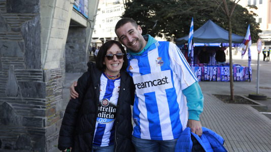 La afición del Dépor, en el partido contra el Eibar