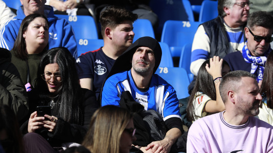La afición del Dépor, en el partido contra el Eibar