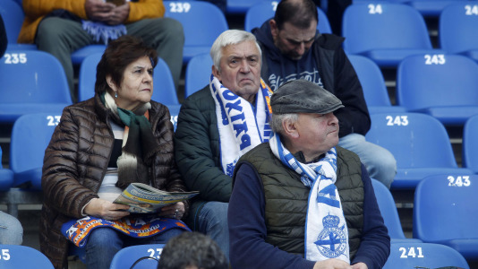 La afición del Dépor, en el partido contra el Eibar