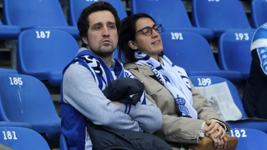 La afición del Dépor, en el partido contra el Eibar