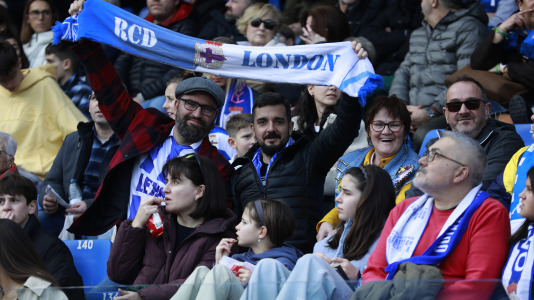 La afición del Dépor, en el partido contra el Eibar