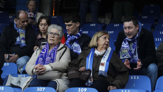 La afición del Dépor, en el partido contra el Eibar