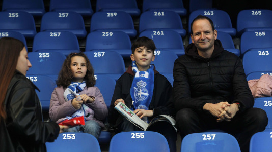 La afición del Dépor, en el partido contra el Eibar