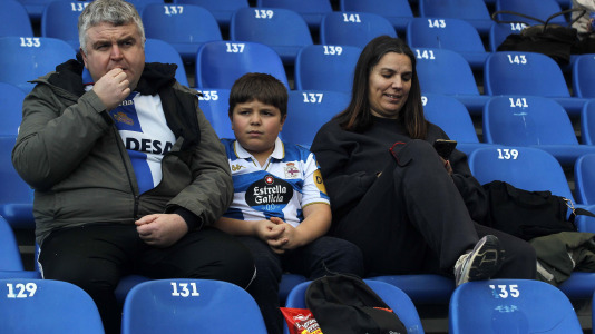 La afición del Dépor, en el partido contra el Eibar
