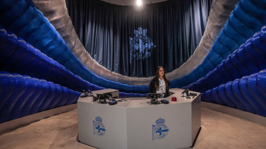 Yeremay, Luismi, Millene y Noé recibieron a los deportivistas en el nuevo espacio del estadio de Riazor
