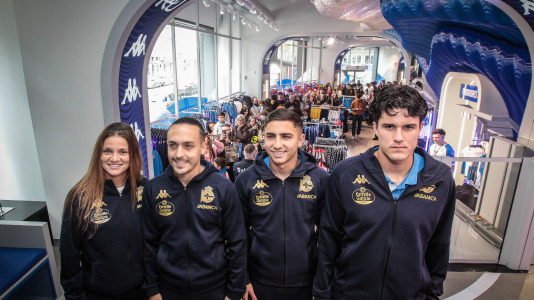 Yeremay, Luismi, Millene y Noé recibieron a los deportivistas en el nuevo espacio del estadio de Riazor