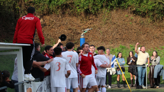 Equipo y afición celebraron sobre el césped de A Gándara