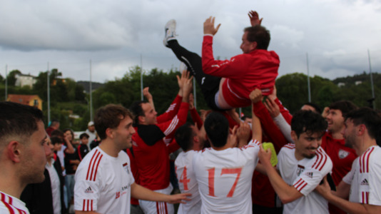 Equipo y afición celebraron sobre el césped de A Gándara