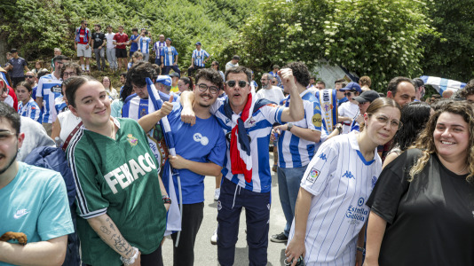 Cientos de blanquiazules alentaron al equipo