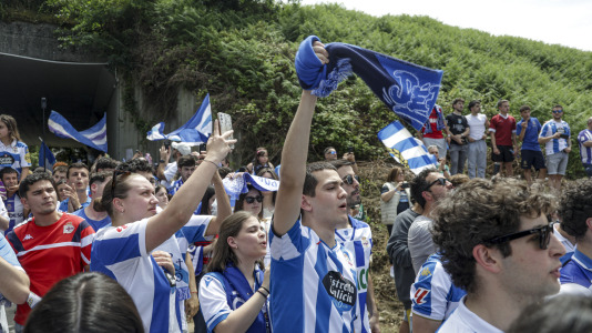 Cientos de blanquiazules alentaron al equipo