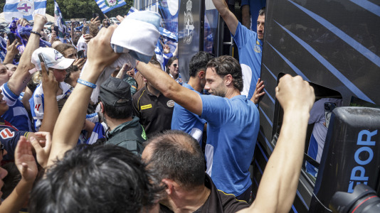 Cientos de blanquiazules alentaron al equipo